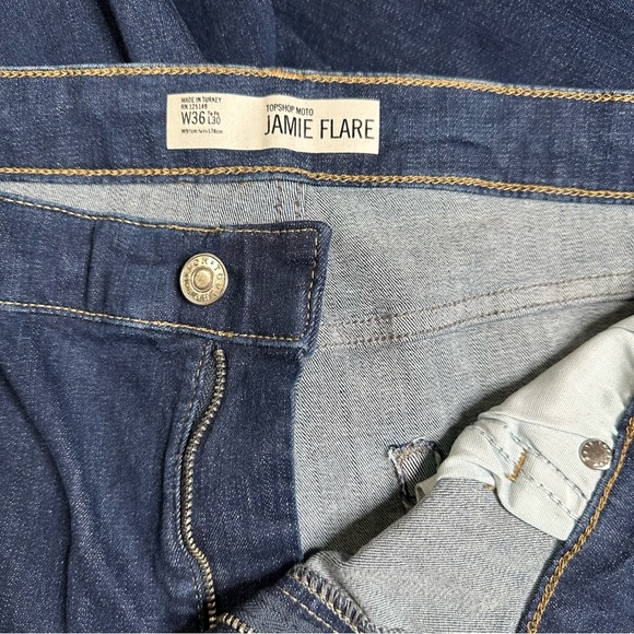 TOPSHOP MOTTO Jamie Flare High Waist Stretch Blue Jeans - Picture 5 of 15